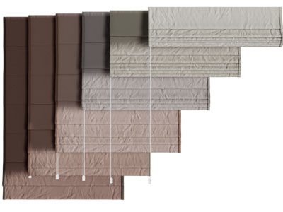 现代布艺卷帘、窗帘拉帘3d模型 现代布艺卷帘、窗帘拉帘