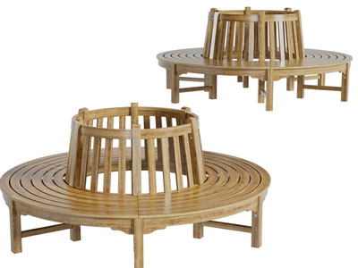 现代圆形实木户外椅子、公共椅