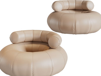 侘寂风单人沙发3d模型 侘寂风单人沙发