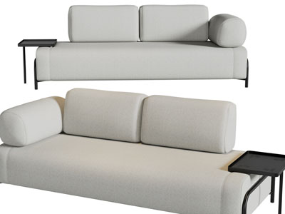 侘寂风多人沙发3d模型 侘寂风多人沙发