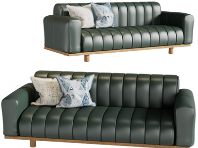 侘寂风多人沙发3d模型 侘寂风多人沙发