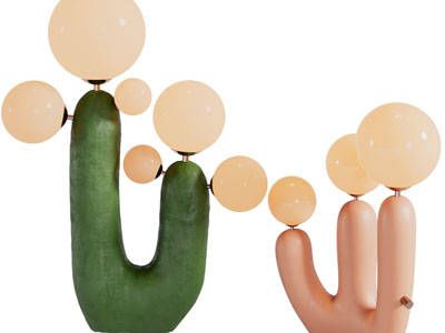 侘寂风仙人掌造型的台灯