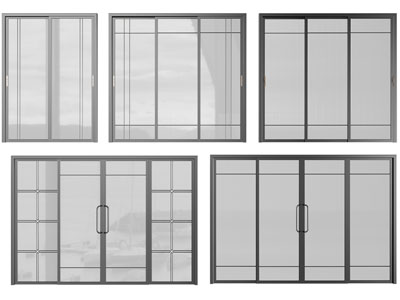 现代玻璃推拉门