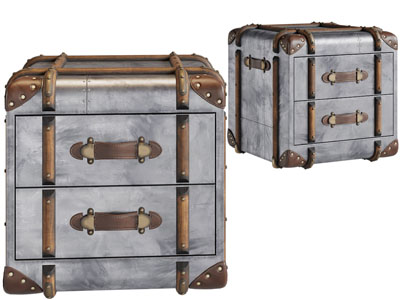 工业风行李箱造型的床头柜