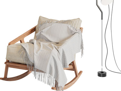 北欧实木摇椅、休闲椅子