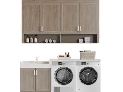 现代洗衣机收纳装饰柜