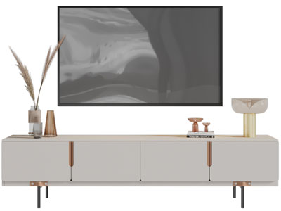 现代电视柜、电视机