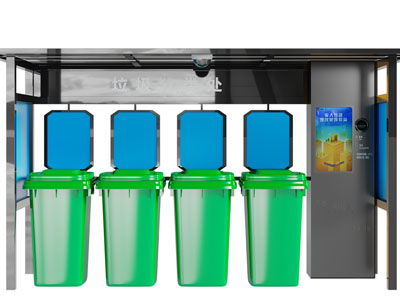 现代社区分类垃圾桶公共设施3d模型 现代社区分类垃圾桶公共设施