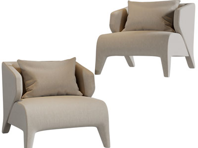 侘寂风单人沙发3d模型 侘寂风单人沙发