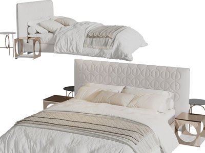 现代布艺双人床