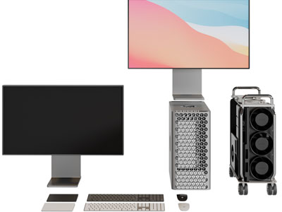 现代电脑显示屏、主机、鼠标键盘