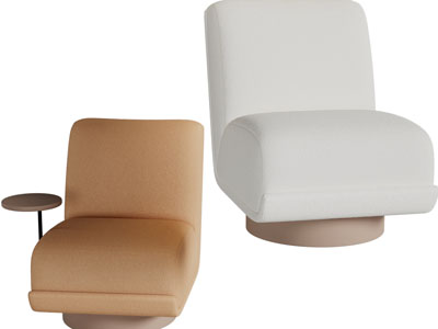 侘寂风单人沙发、边几3d模型 侘寂风单人沙发、边几