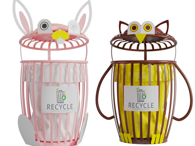 猫头鹰造型的垃圾桶3d模型 猫头鹰造型的垃圾桶