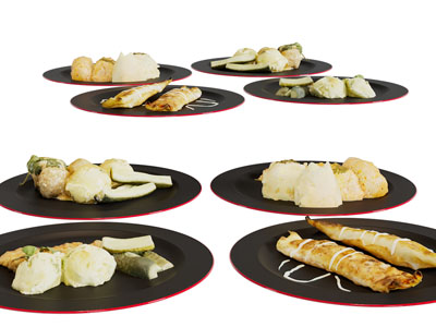 盘子里的食物3d模型 盘子里的食物