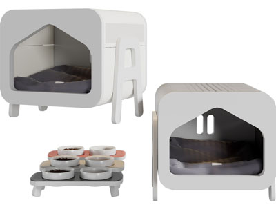 现代猫窝、猫碗