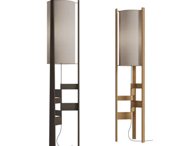 北欧实木支架落地灯