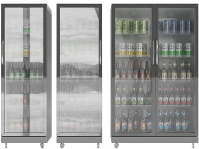 现代玻璃柜门酒柜、冰箱