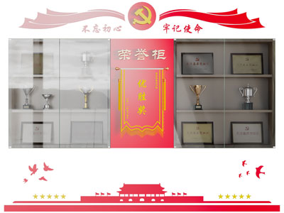 现代奖杯奖牌荣誉柜3d模型 现代奖杯奖牌荣誉柜