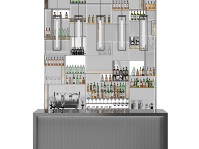 现代吧台、酒柜