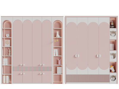 现代儿童衣柜、装饰柜3d模型 现代儿童衣柜、装饰柜