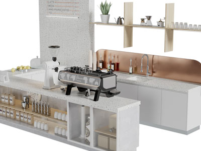 现代咖啡店吧台