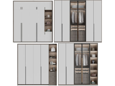 新中式玄关装饰衣柜3d模型 新中式玄关装饰衣柜