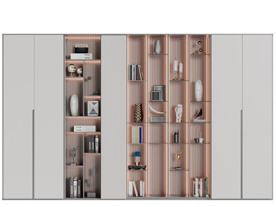 现代中间开放收纳的装饰柜