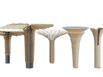 现代大树造型的柱子3d模型 现代大树造型的柱子