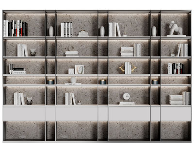 现代开放式书柜