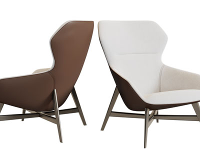 现代实木十字支撑的休闲椅子