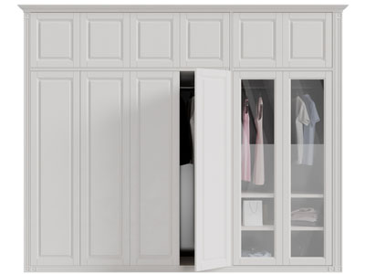 简欧白色衣柜3d模型 简欧白色衣柜