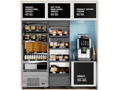 现代咖啡厅商业保鲜柜、自动售卖机3d模型 现代咖啡厅商业保鲜柜、自动售卖机