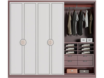 新中式衣柜3d模型 新中式衣柜