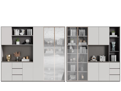 现代轻奢装饰书柜