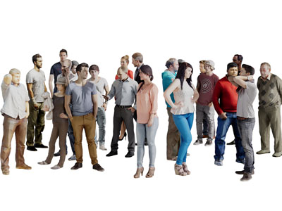 谈话聊天的多人人物3d模型 谈话聊天的多人人物