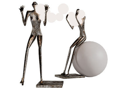 现代雕塑落地灯摆件