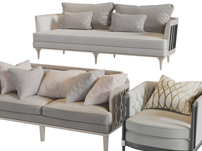 北欧多人、单人沙发3d模型 北欧多人、单人沙发