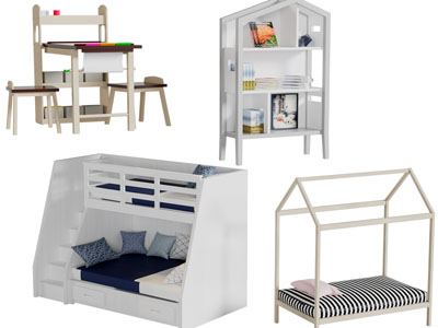现代儿童实木上下床