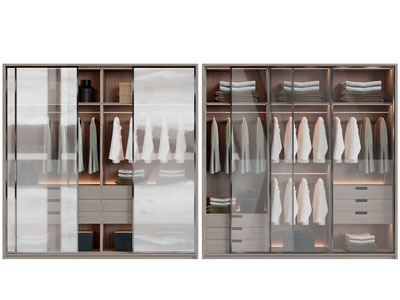 现代玻璃推拉门衣柜3d模型 现代玻璃推拉门衣柜