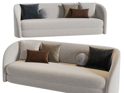 现代多人沙发3d模型 现代多人沙发