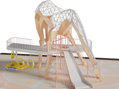 现代儿童大型滑滑梯游乐设备3d模型 现代儿童大型滑滑梯游乐设备