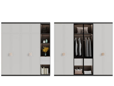 新中式衣柜3d模型 新中式衣柜