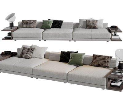现代布艺多人沙发3d模型 现代布艺多人沙发