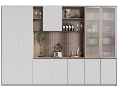 现代中间镂空酒柜