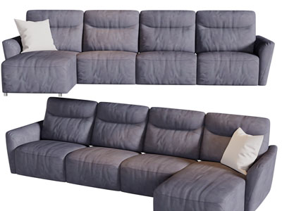 现代转角布艺多人沙发3d模型 现代转角布艺多人沙发