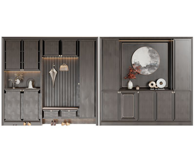 新中式实木玄关鞋柜