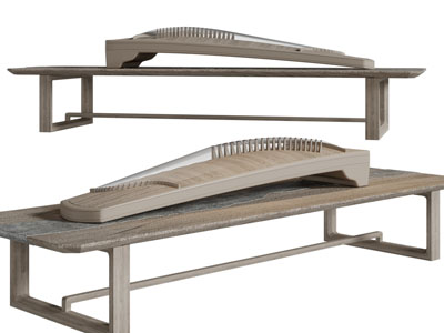 中式乐器古筝3d模型 中式乐器古筝