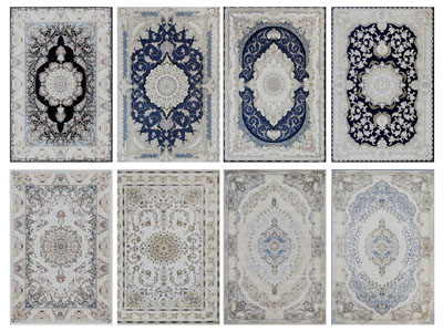 欧式花纹的长方形地毯3d模型 欧式花纹的长方形地毯