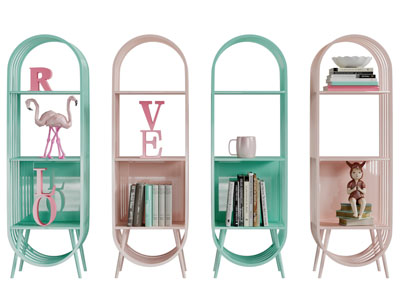 现代轻奢椭圆形装饰柜