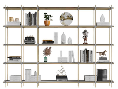 现代轻奢开放装饰架